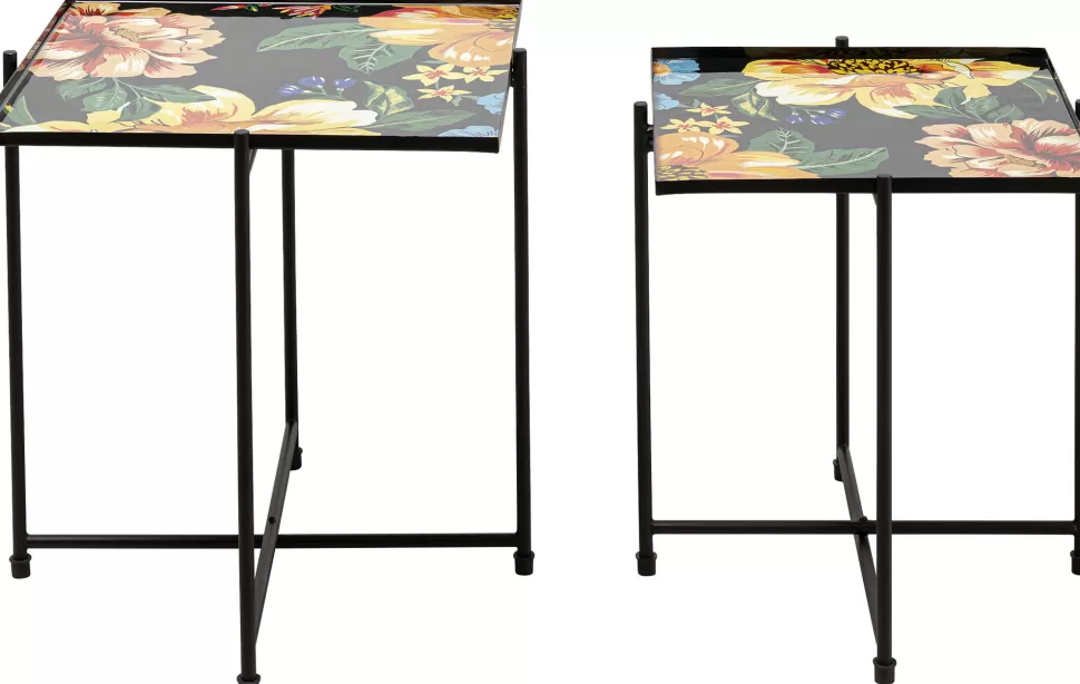 KARE Design Bijzettafel Flowers Garden Square (Set Van 2) Online