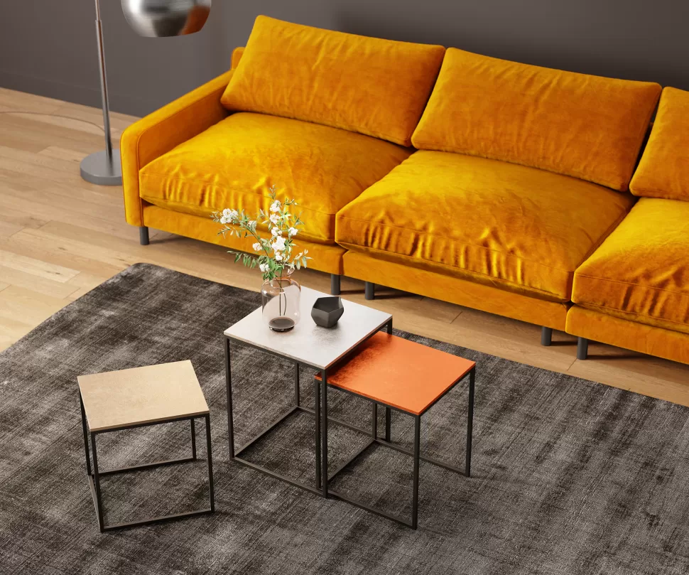 KARE Design Bijzettafel Loft Vierkant Vintage (3-delig) 41x41cm Discount