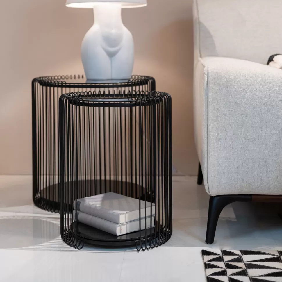 KARE Design Bijzettafel Wire Double Black Set Van 2 Cheap