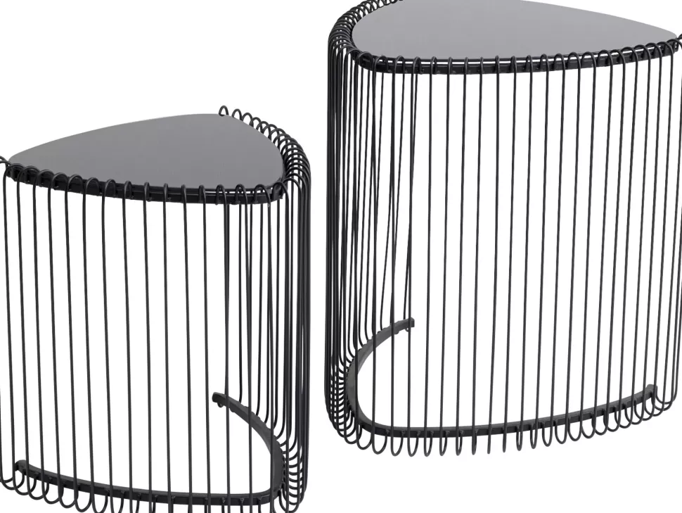 KARE Design Bijzettafel Wire Triangle Black (Set Van 2) Cheap
