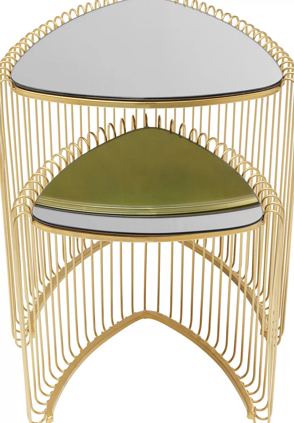 KARE Design Bijzettafel Wire Triangle Gold (Set Van 2) New