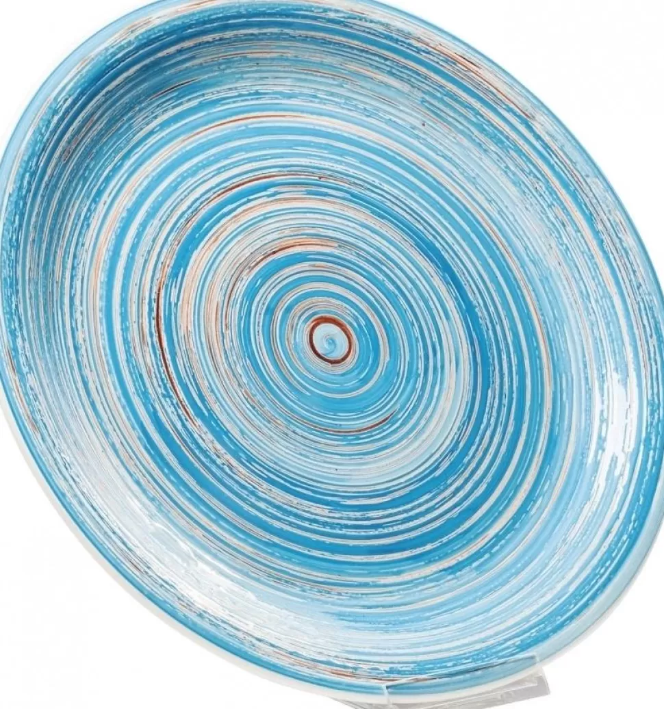 KARE Design Bord Swirl Blauw Ø27cm Cheap