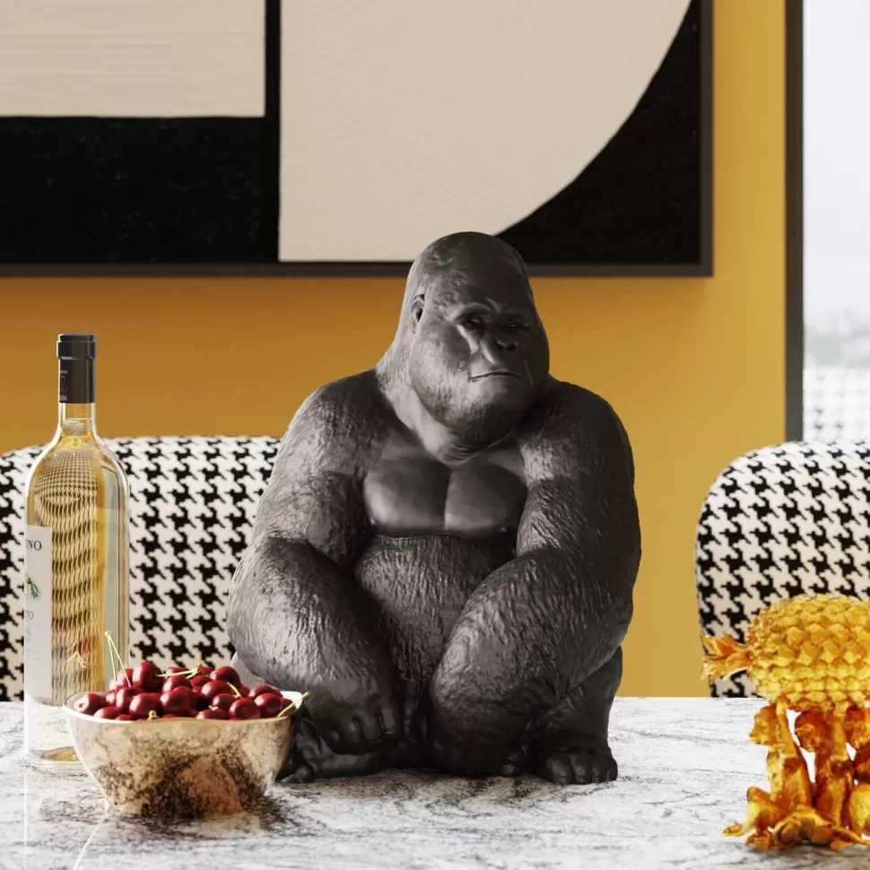 KARE Design Decofiguur Gorilla Side Medium Zwart Hot