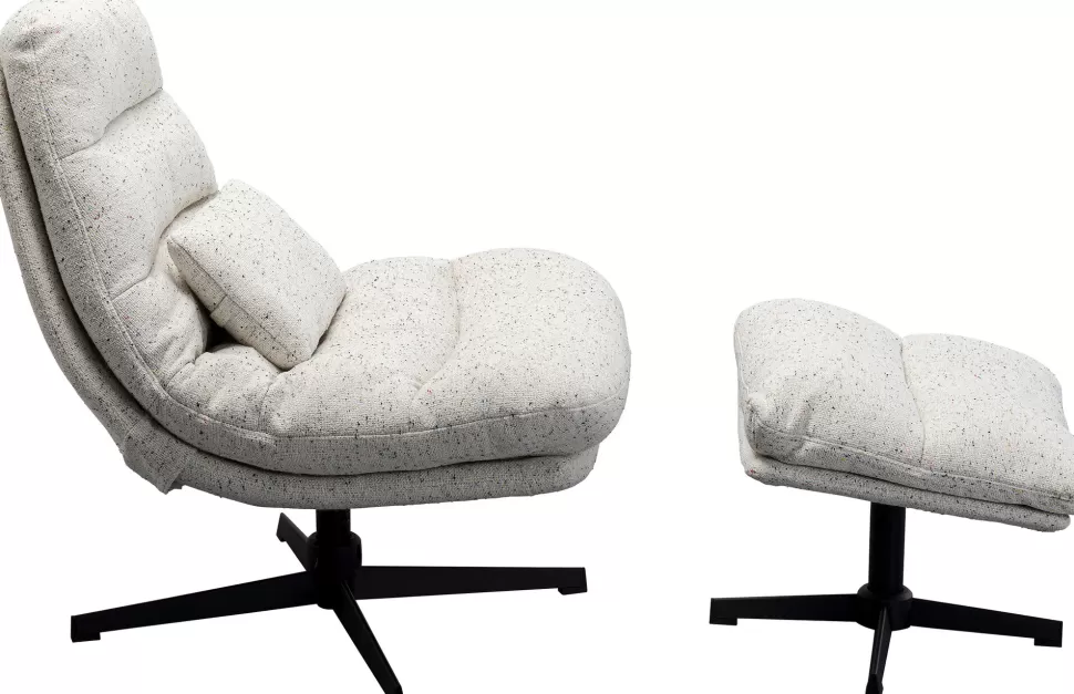 KARE Design Draaifauteuil + Hocker Columbia Best