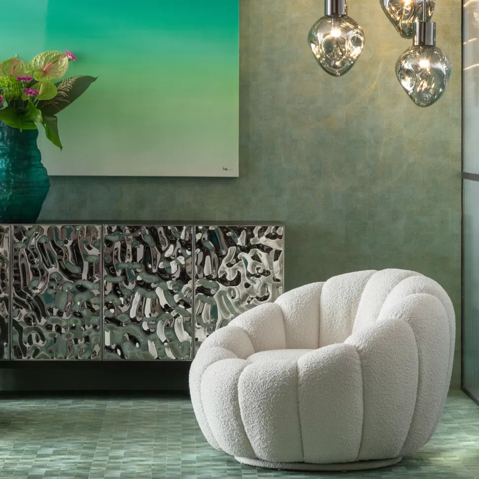 KARE Design Draaifauteuil Peppo Bloom White Cheap
