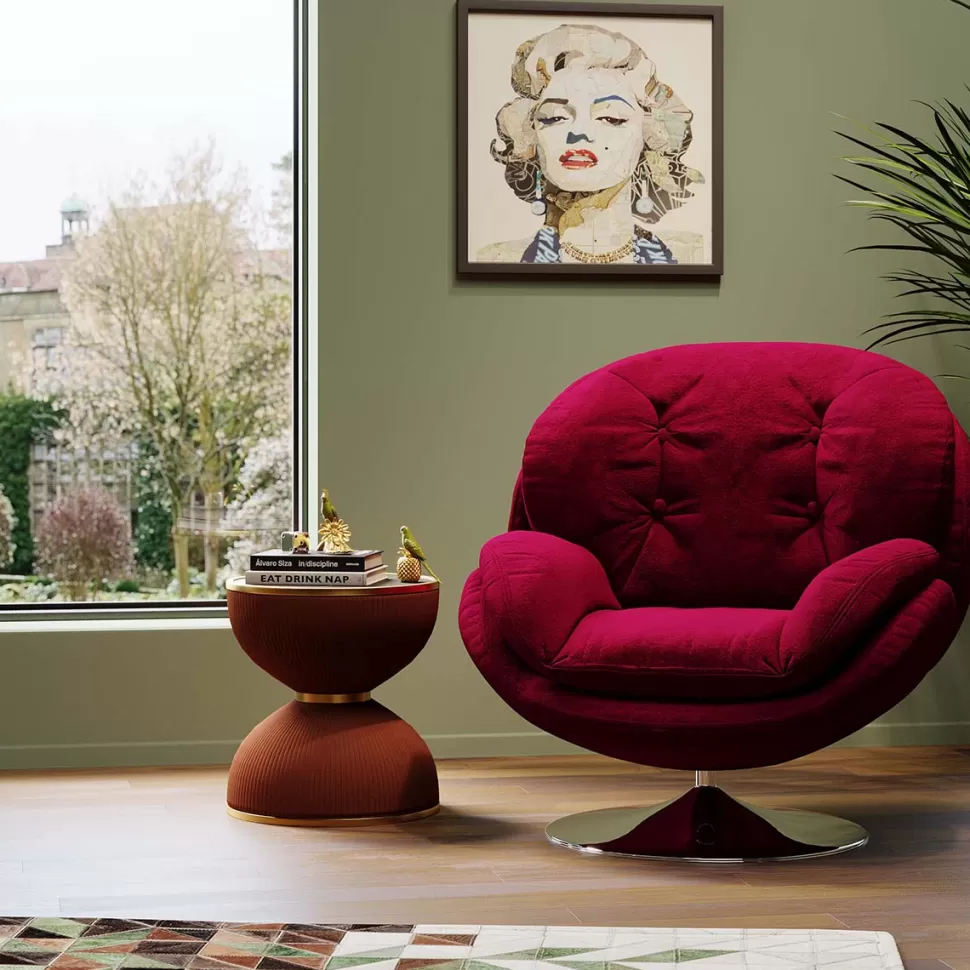 KARE Design Draaistoel Cosy Berry Fashion