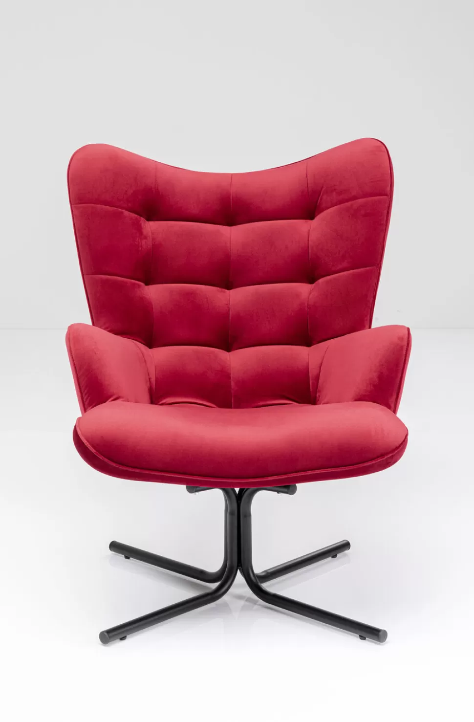KARE Design Draaistoel Oscar Velvet Red Outlet