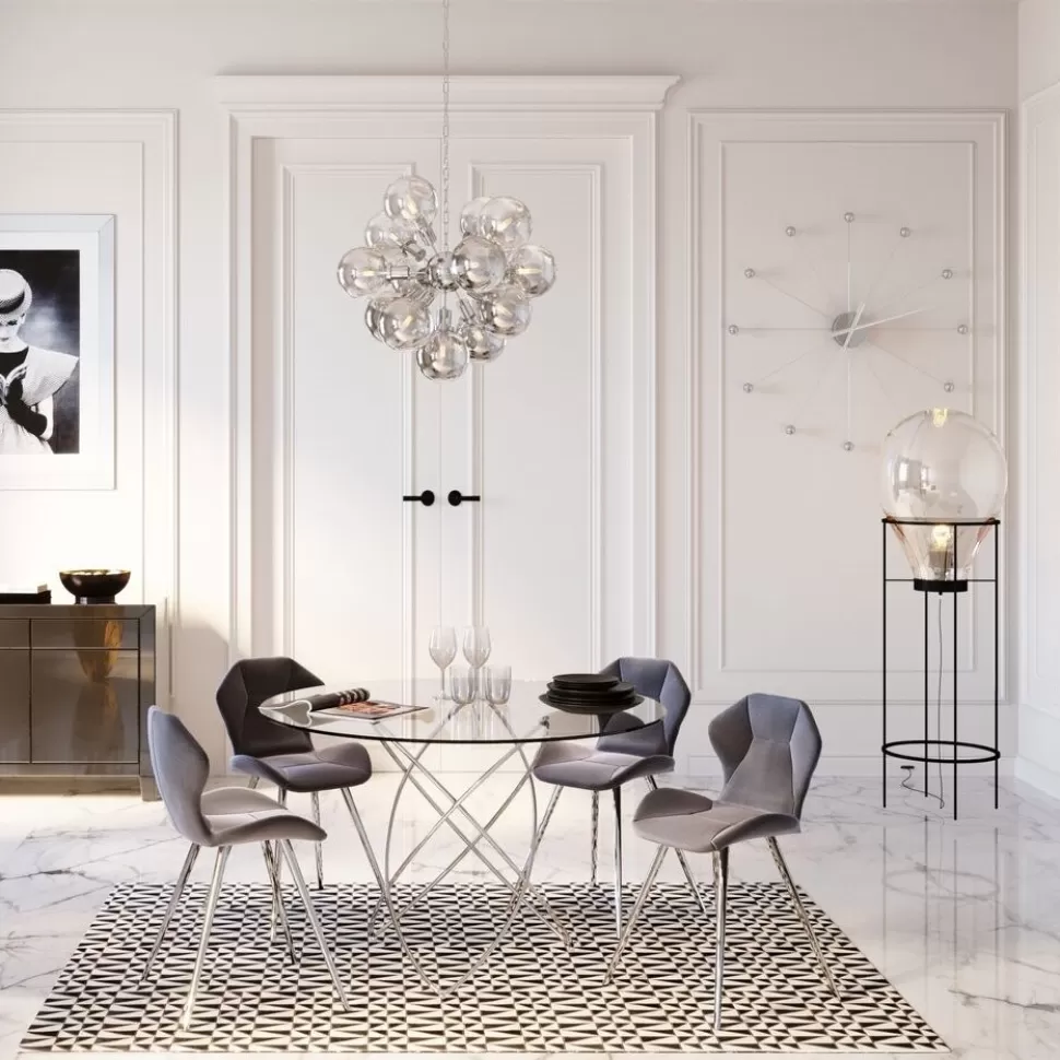 KARE Design Eetkamerstoel Viva Grijs Chroom Clearance