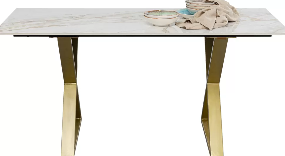 KARE Design Eettafel Eternity Cross Brass 160x80cm Fashion
