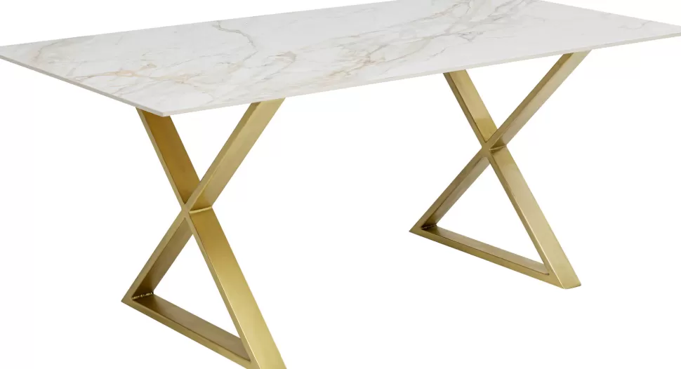 KARE Design Eettafel Eternity Cross Brass 180x90cm Flash Sale