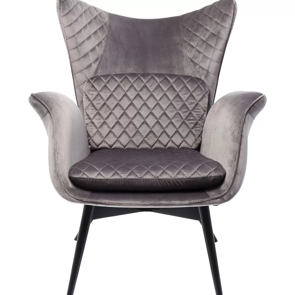KARE Design Fauteuil Tudor Fluweel Zilvergrijs Clearance