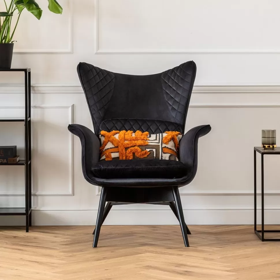 KARE Design Fauteuil Tudor Fluweel Zwart Flash Sale