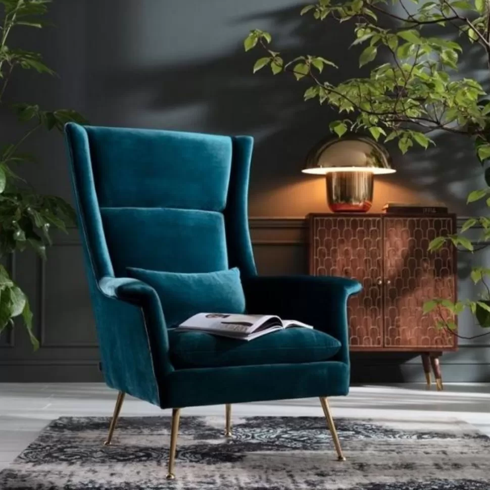 KARE Design Fauteuil Vegas Forever Petrol-Blauw Outlet