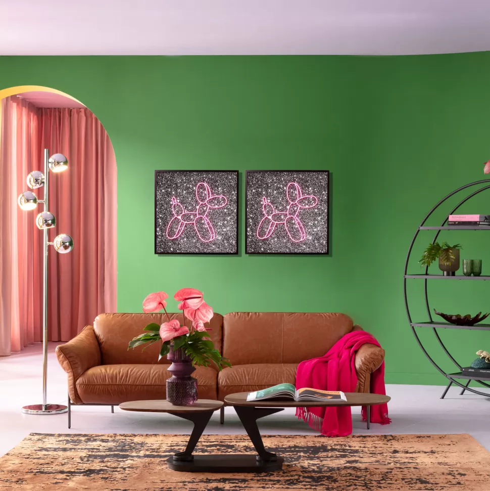 KARE Design Glas Schilderij Balloon Dog LED 80x80cm Store