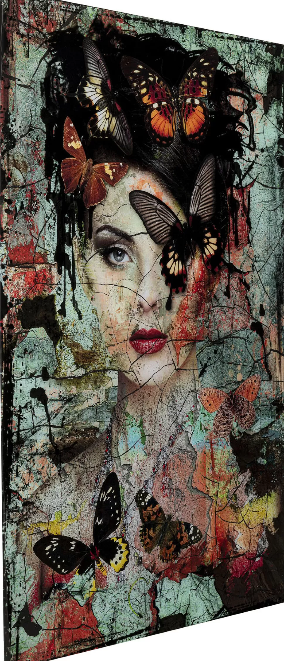 KARE Design Glas Schilderij Lady Butterfly 100x150cm Best Sale
