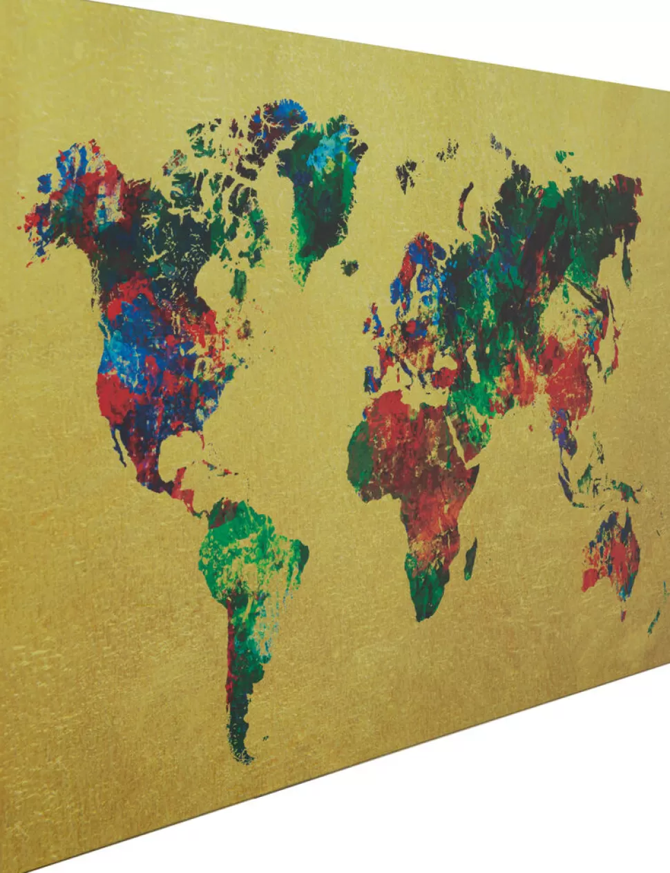 KARE Design Glas Schilderij Metallic Colourful Map 150x100cm Outlet