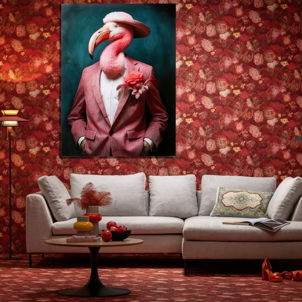 KARE Design Glas Schilderij Mister Flamingo 120x160cm Best Sale