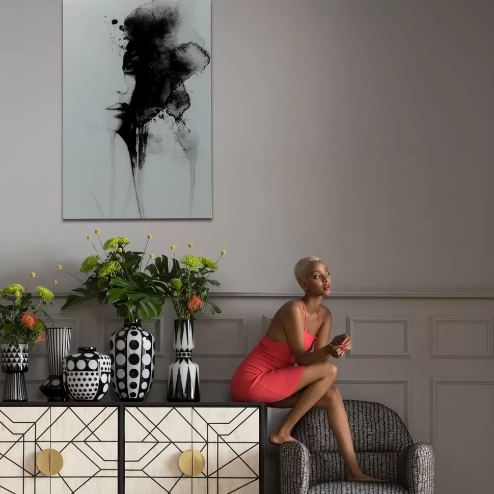 KARE Design Glas Schilderij Smokey Face 100x150cm Best Sale
