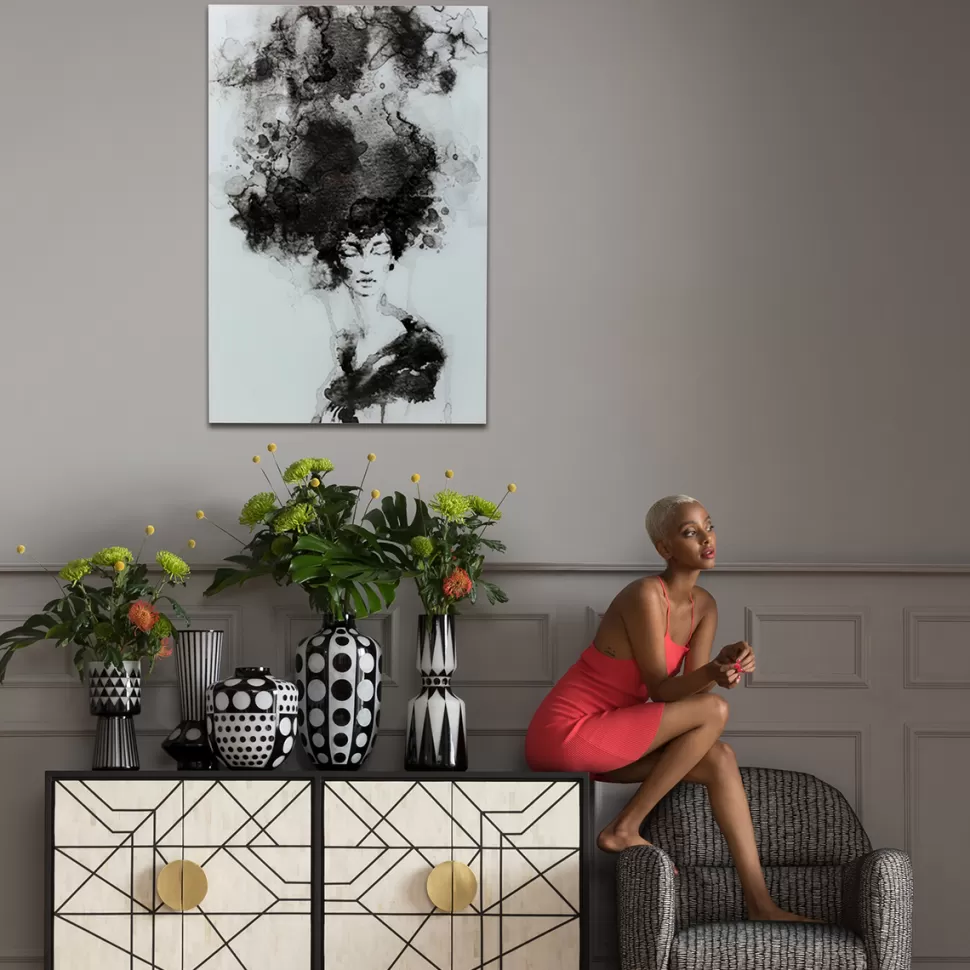 KARE Design Glas Schilderij Smokey Hair 100x150cm Outlet