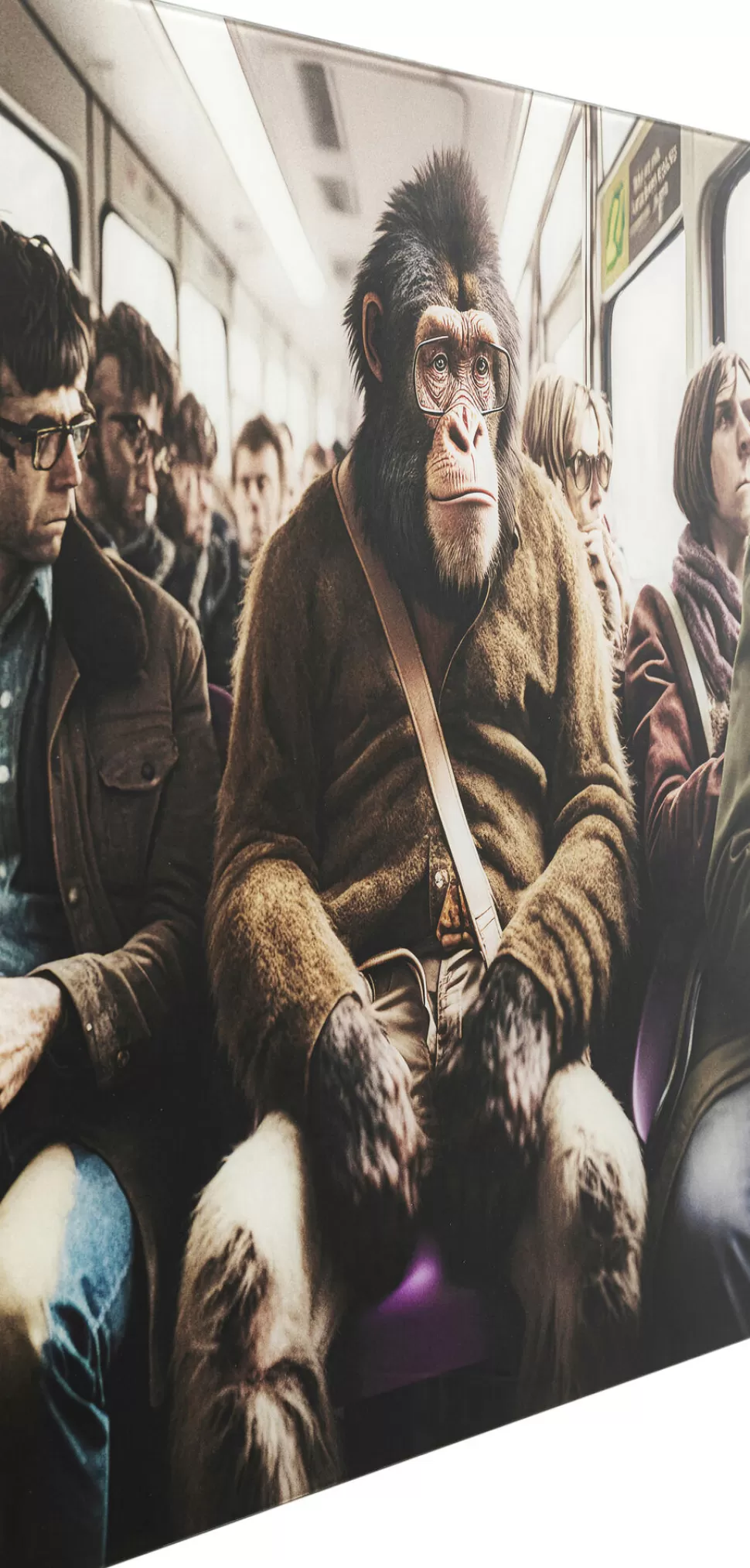 KARE Design Glasschilderij Commuter Monkey 60x60cm Best Sale