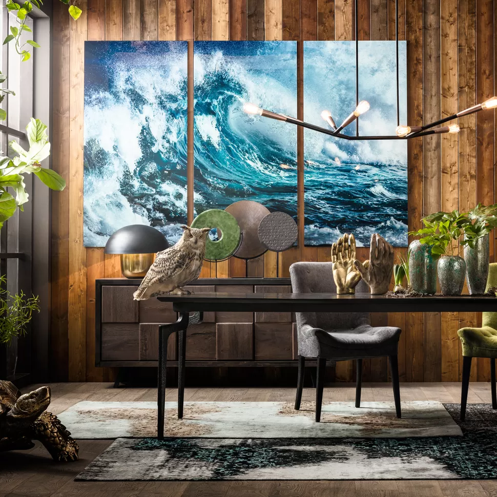 KARE Design Glasschilderij Drieluik Wave 240x160cm (Set Van 3) Fashion