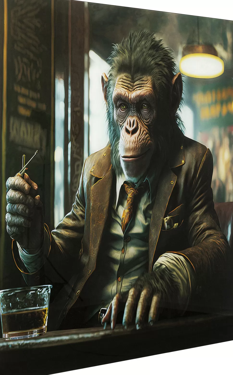 KARE Design Glasschilderij Drinking Monkey 100x100cm Store