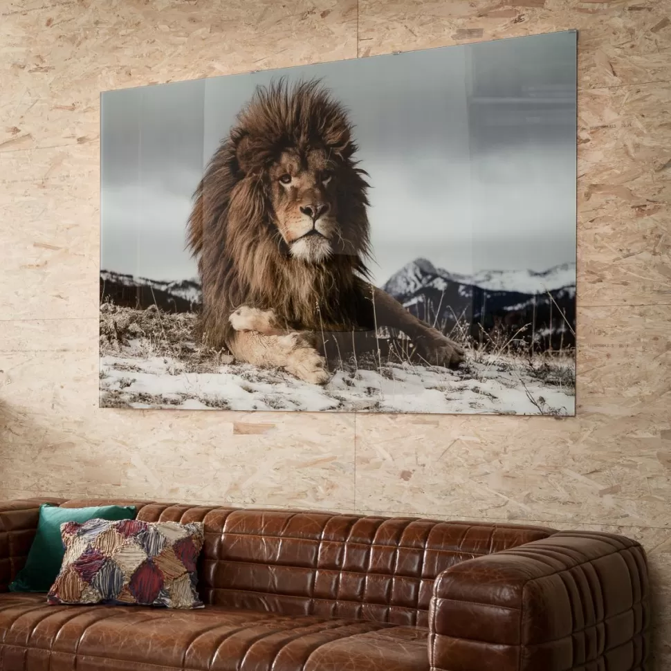 KARE Design Glasschilderij Proud Lion 180x120cm Cheap