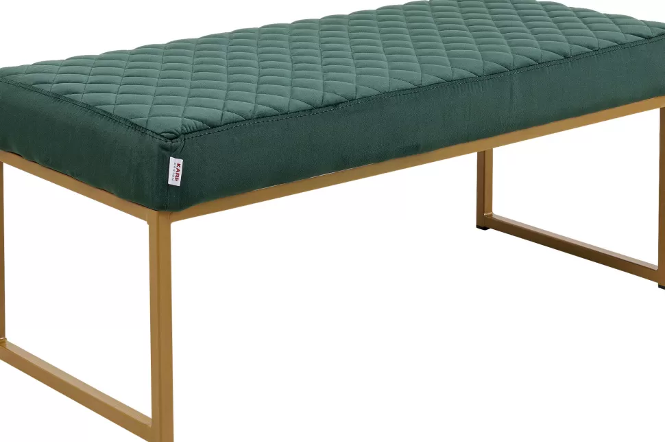 KARE Design Halbank Smart Donkergroen Messing 90x40cm Sale