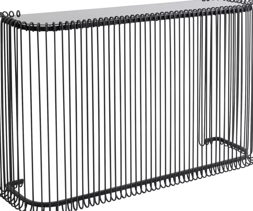 KARE Design Haltafel Wire Glass Marble Black 142x89cm New