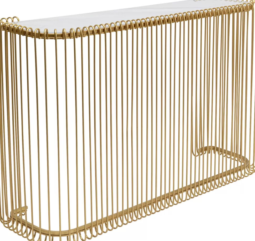 KARE Design Haltafel Wire Glass Marble Gold 142x89cm Cheap