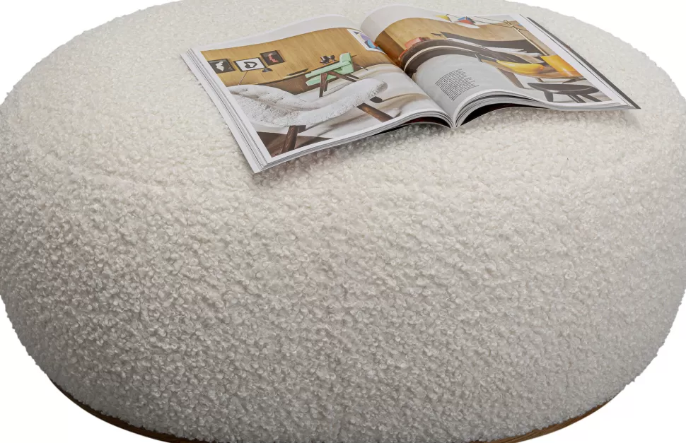 KARE Design Hocker Pebble Boucle White 81cm Outlet