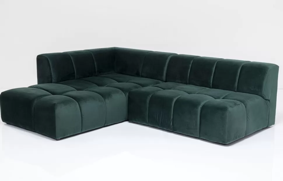 KARE Design Hoekbank Belami Fluweel Donkergroen Links 265cm Outlet