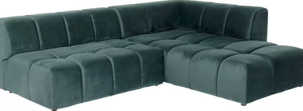 KARE Design Hoekbank Belami Fluweel Donkergroen Rechts 265cm New