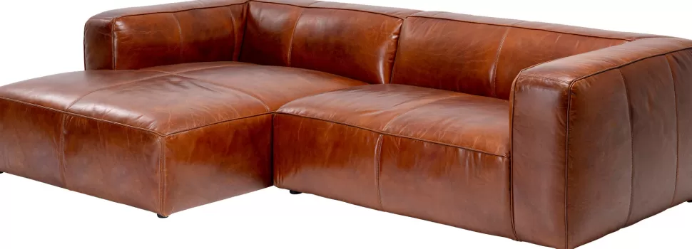 KARE Design Hoekbank Cubetto Leather Brown 170x270cm Hot