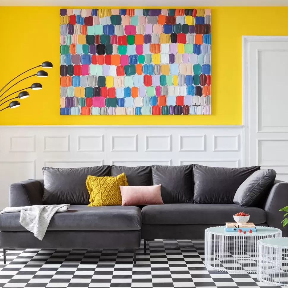 KARE Design Hoekbank Gianni Fluweel Grijs Links Zwart Cheap