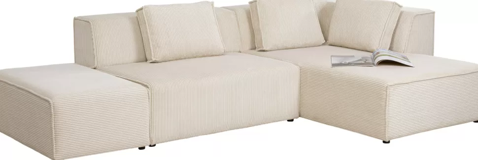 KARE Design Hoekbank Infinity Ottomane Cord Cream Right Best Sale