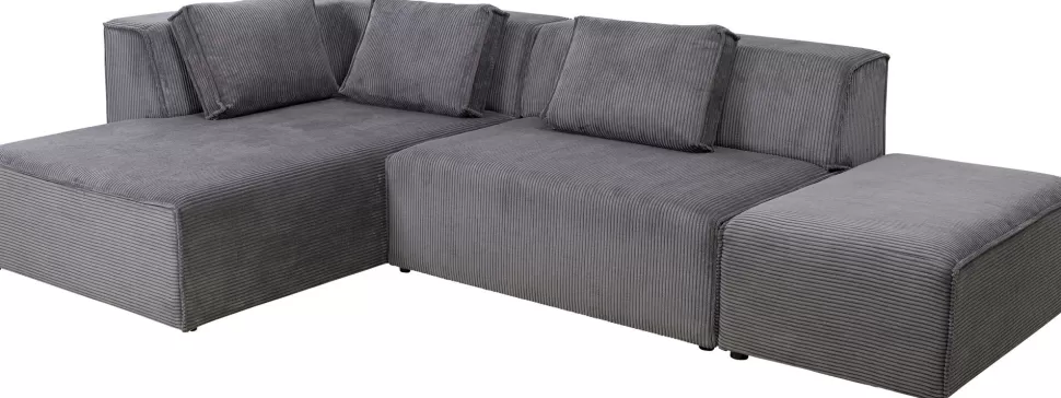 KARE Design Hoekbank Infinity Ottomane Cord Grey Left Cheap