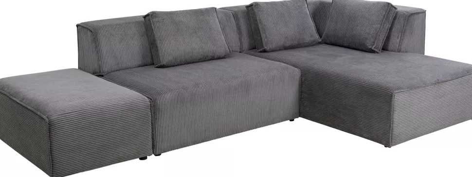 KARE Design Hoekbank Infinity Ottomane Cord Grey Right Cheap