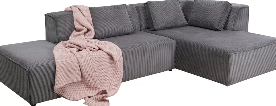 KARE Design Hoekbank Infinity Ottomane Cord Grey Right Cheap