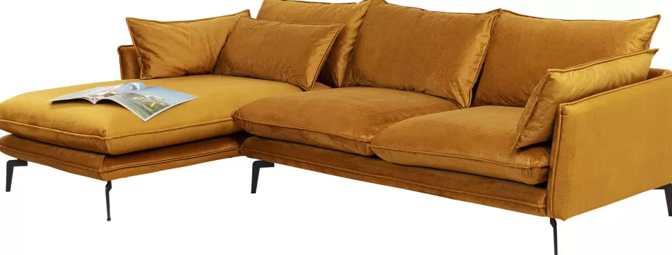 KARE Design Hoekbank Monza Left Velvet Curry 296cm Flash Sale