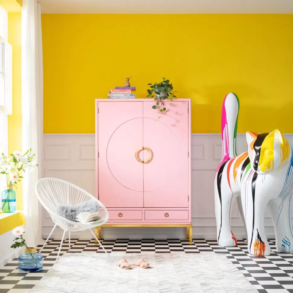 KARE Design Kabinetkast Disk Pink Cheap