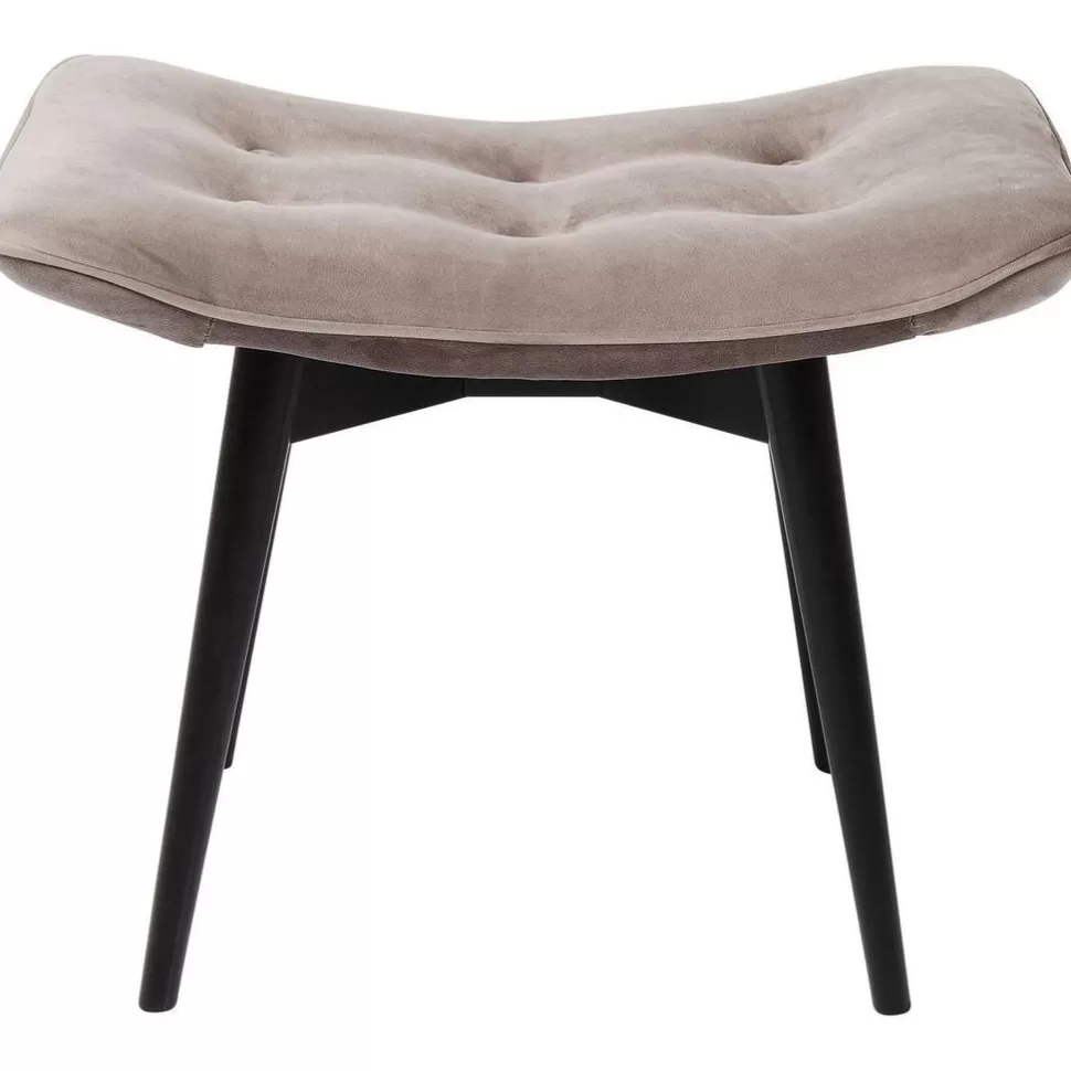 KARE Design Kruk Black Vicky Fluweel Grijs 46x59cm Store