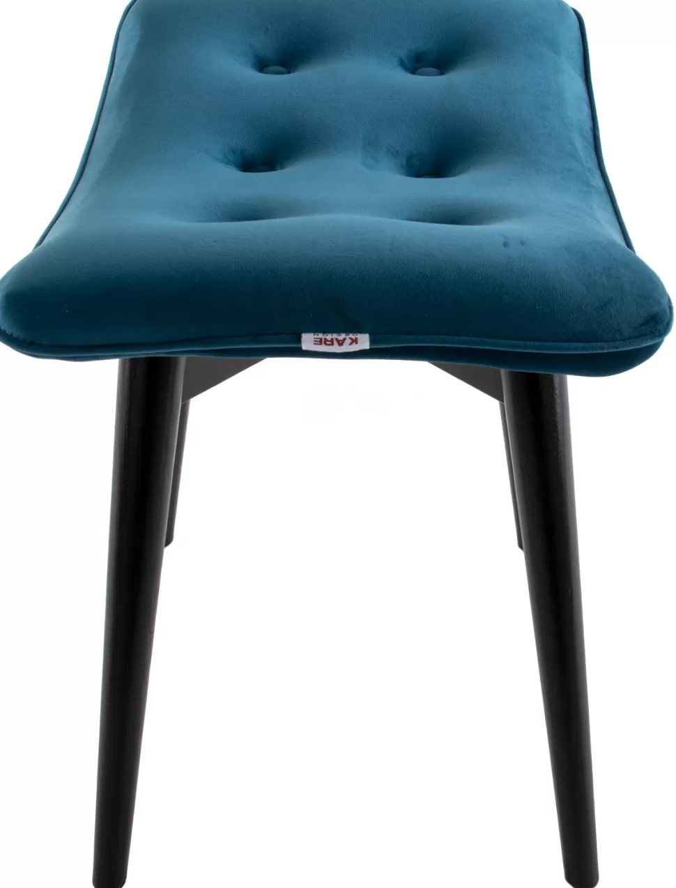 KARE Design Kruk Black Vicky Fluweel Petrol-Blauw 46x59cm Clearance