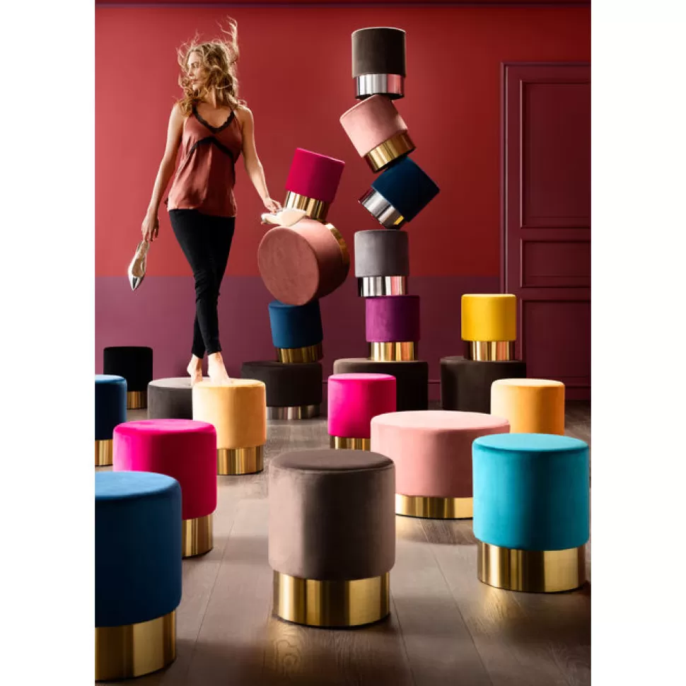 KARE Design Kruk Cherry Zwart Messing Ø35cm Best Sale