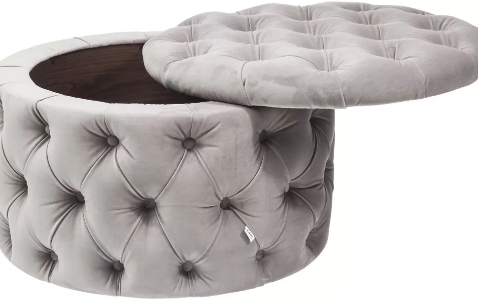 KARE Design Kruk Desire Rond Zilvergrijs Flash Sale