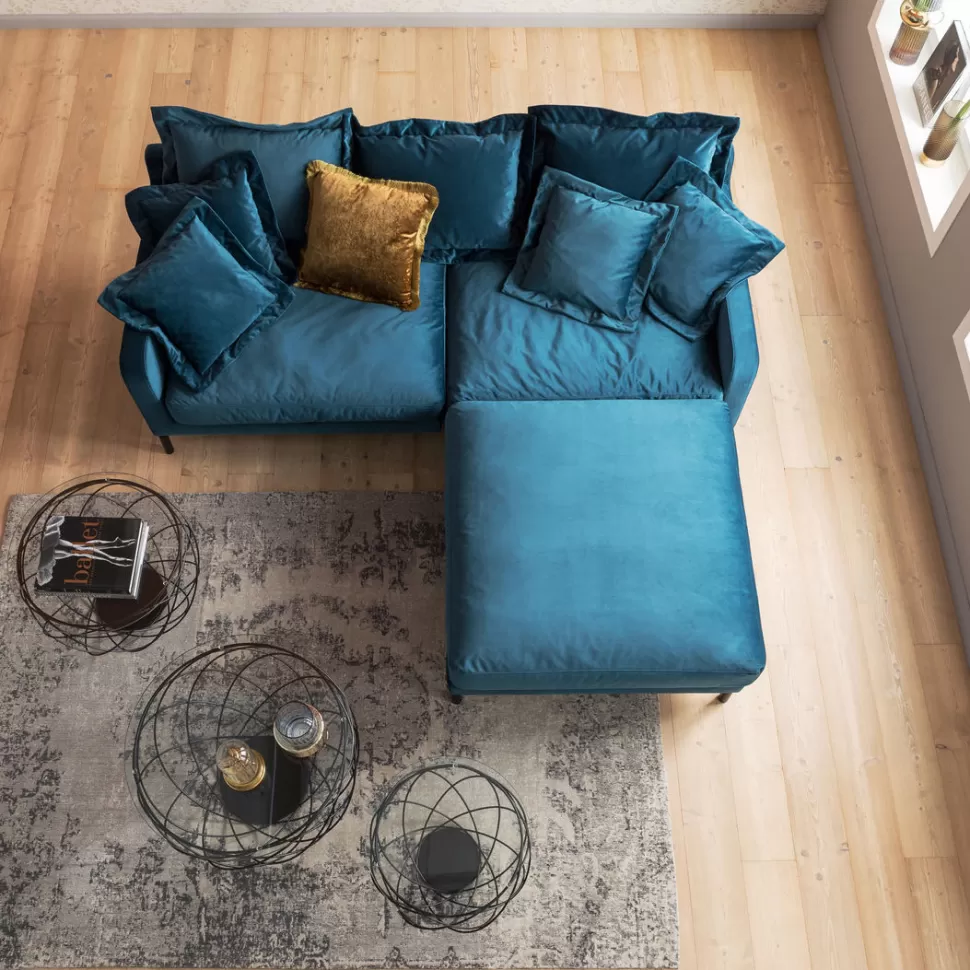 KARE Design Kruk Lullaby Petrol-Blauw Flash Sale
