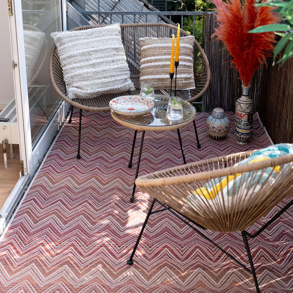 KARE Design Outdoor Vloerkleed Zigzag Red 160x230cm Discount