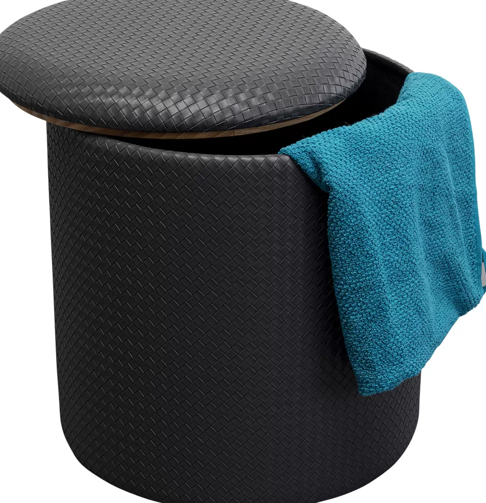 KARE Design Poef Venezia Storage Black 40cm Best