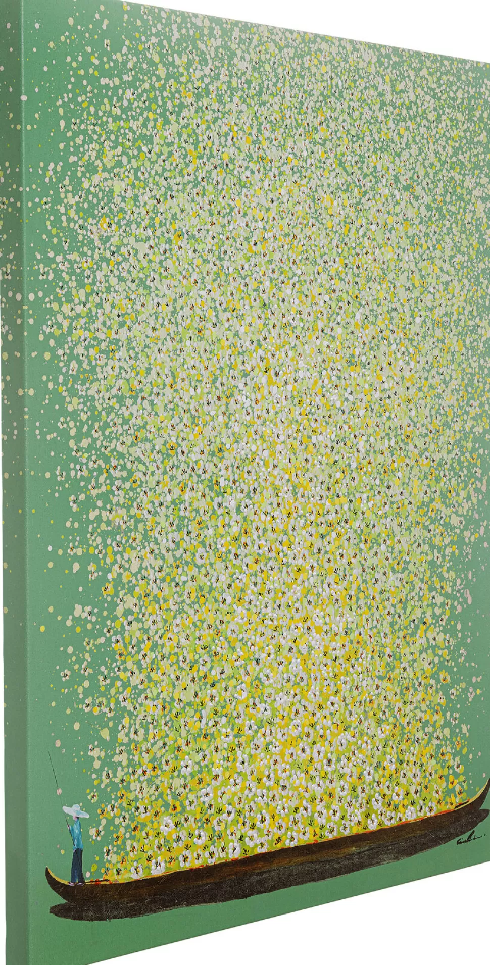 KARE Design Schilderij Flower Boat Green Yellow 80x100cm Hot