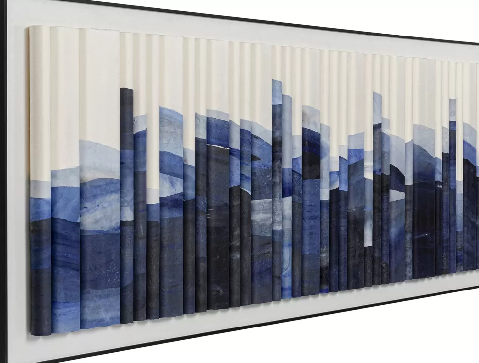 KARE Design Schilderij Shadow Skyline Blue 160x60cm Flash Sale